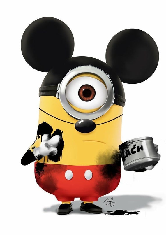 INSTANT DOWNLOAD Iron On Mickey Mouse Minion Fabric Transfer
