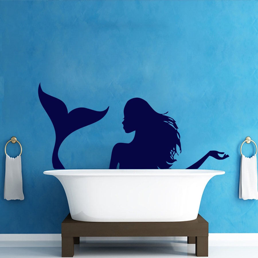 Mermaid Wall Decals Decal Vinyl Sticker Water Nymph by CozyDecal