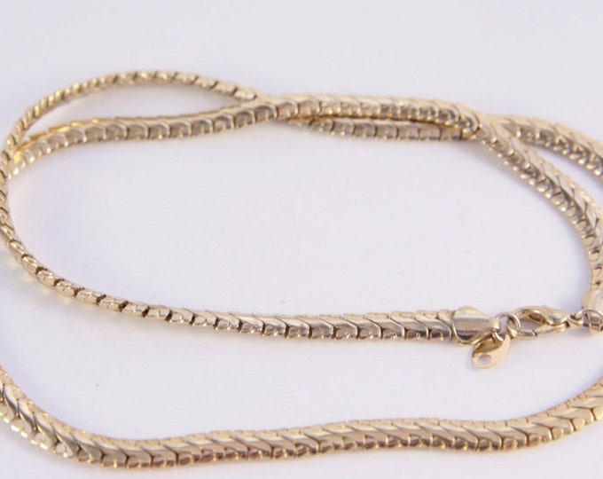 Wide Gold Chain Gold Flat Snake Chain Necklace Vintage 24 Inches Fit To All Simple Everyday Minimal Casual Cheap Jewellery Necklace Gift