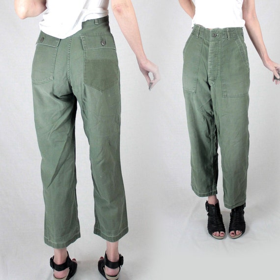 Vintage 1950s army pants waist 29/Cotton by MadCrushVintage