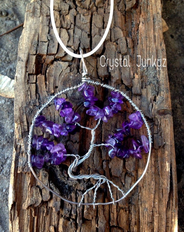 Amethyst Third Eye Tree Of Life Necklace/ Chakra by ...