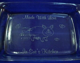 Mother's Day Gift ~ Birthday Gift Grandma ~ Engraved Pan ~ Custom Baking Pan ~ Engraved Gifts ~ Pig Gifts ~ Pig ~ Mom Gift ~ Gift For Friend