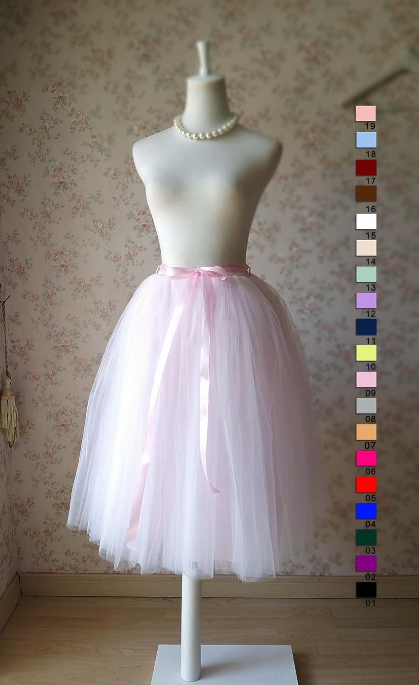 Pink Tutu Skirt Light Pink Tutu Soft Tulle Skirts Women Clothing 