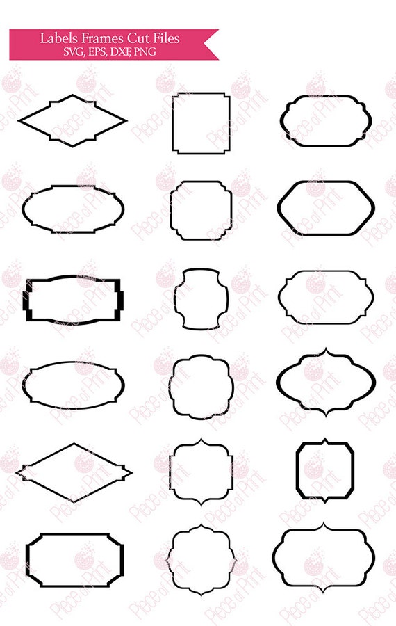 Labels Frames SVG cut files for Cricut Silhouette by pieceofprint