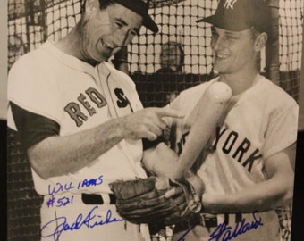 Roger Maris & Ted Williams New York Yankees 8X10 Photo Signed by Tracy Stallard and Jack Fisher, New York Yankees,Boston Red Sox,MLB,COA