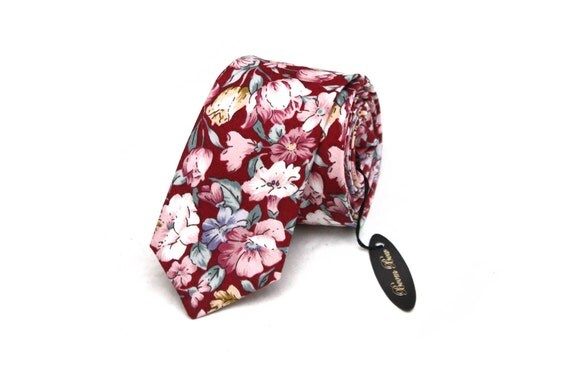 maroon floral ties