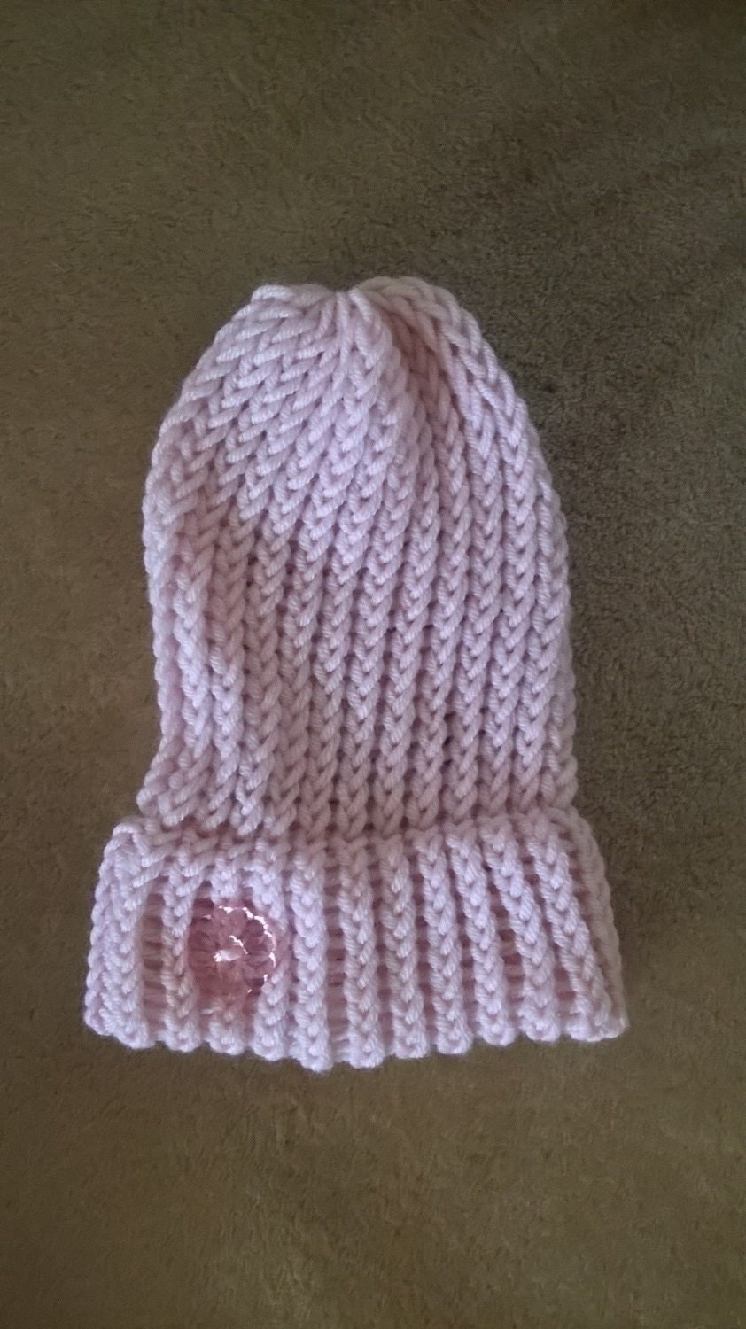 Pink Cashmere/Merino Wool Baby Hat Knitted