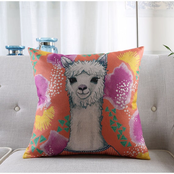 llama throw pillow