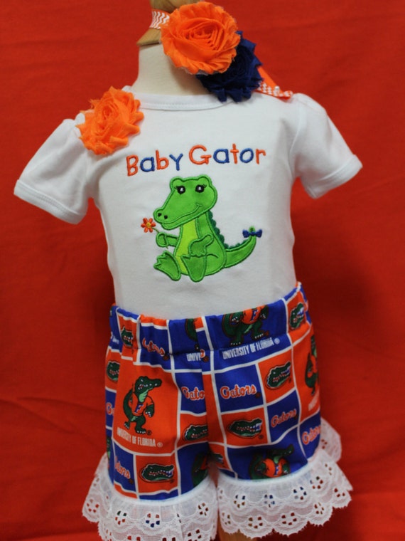 Baby Gator girl outfit Gator Girl outfitUF by DollyWollySewing
