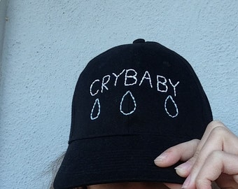 CRYBABY WITH TEARS Aesthetic Embroidered Snapback/Baseball Twill Cap (Made to Order)