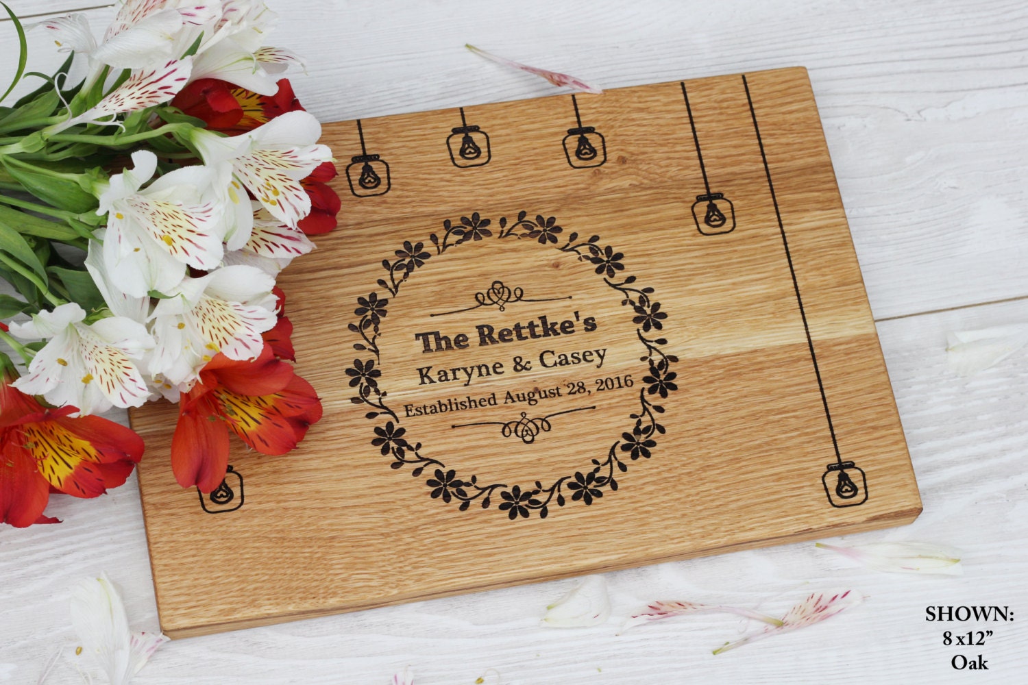 Wedding Gift Personalized cutting board Rustic wedding