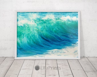 Turquoise Wall Art Ocean Print Teal Decor Water Photography