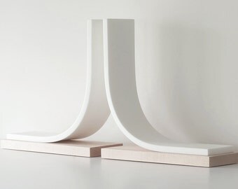 Bookends, Kitchen Bookends, Book End, Decorative, White Bookends, Modern, Maple Corian, Gift, Bookend Minimalist Regal Bookend Architectural