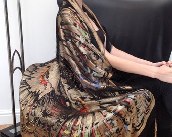 Exceptional 1920s lame piano shawl antique vintage flapper Art Deco