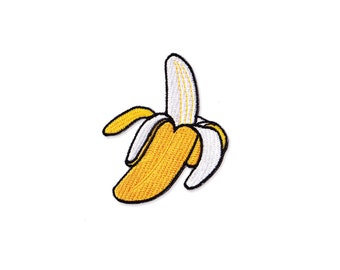 Banana Patch - Banana Embroidered Iron on Patch / Banana Applique