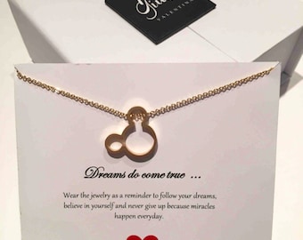 MICKEY MOUSE necklace disney necklace disney charms necklace Mickey charms necklace gift idea aunt gift delicate outline charms