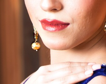Kundan Earrings,Red Gold Jewelry Chandelier Earrings,Jaipur Kundan Art Indian Jewellery Designer earrings by TANEESI