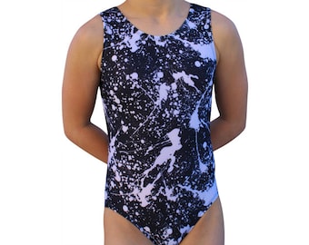 Girls Gymnastics Leotard Dance Leotard Got Chalk Splatter Leotard Gymnast as am Bodysuit Toddler - Adult by AEROLeotards
