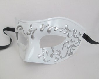 Masquerade Mask Men White Wedding Venetian Domino Mask Couples Mask