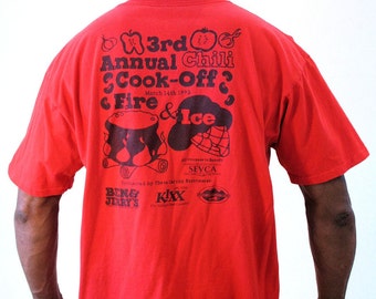 90s Ben & Jerry's T-shirt, Chili Cook Off Tee, 1993 Ben and Jerry Tshirt, Ice Cream Tee Size XL