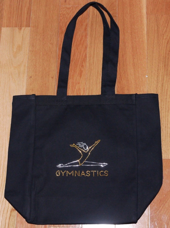 Rhinestone Gymnastics Canvas Tote BLING BAG Gymnast Tote