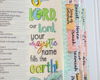 Bible Tabs with Laminating Stickers... INSPIRE set... 66 Books of the Bible... Self Adhesive... Mint, Aqua, Coral, Yellow, Tan
