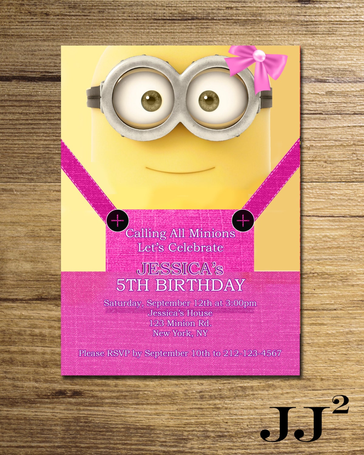 Girl Minion Party Invitations 8