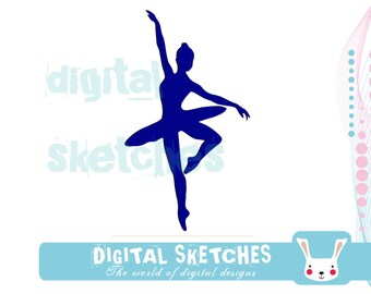 Ballerina Machine Embroidery Design 3 Sizes