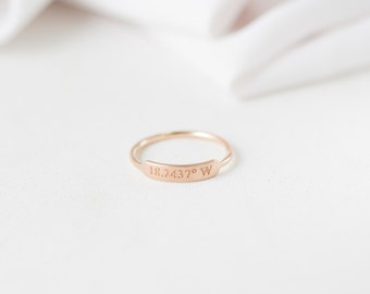 Dainty Engraved Name Ring- Stackable Rings- Personalized Name Ring- Stackable thin band- Mother Gift- Christmast Gift