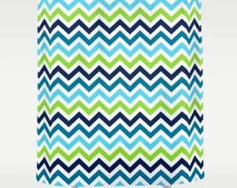 Teal Chevron Shower Curtain Teal Chevron Shower Curtain