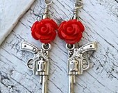 Cool Stainless Steel Pistol Gun Earrings – Edgy Stud Earrings With Butterfly Backs, Unbranded But Sturdy