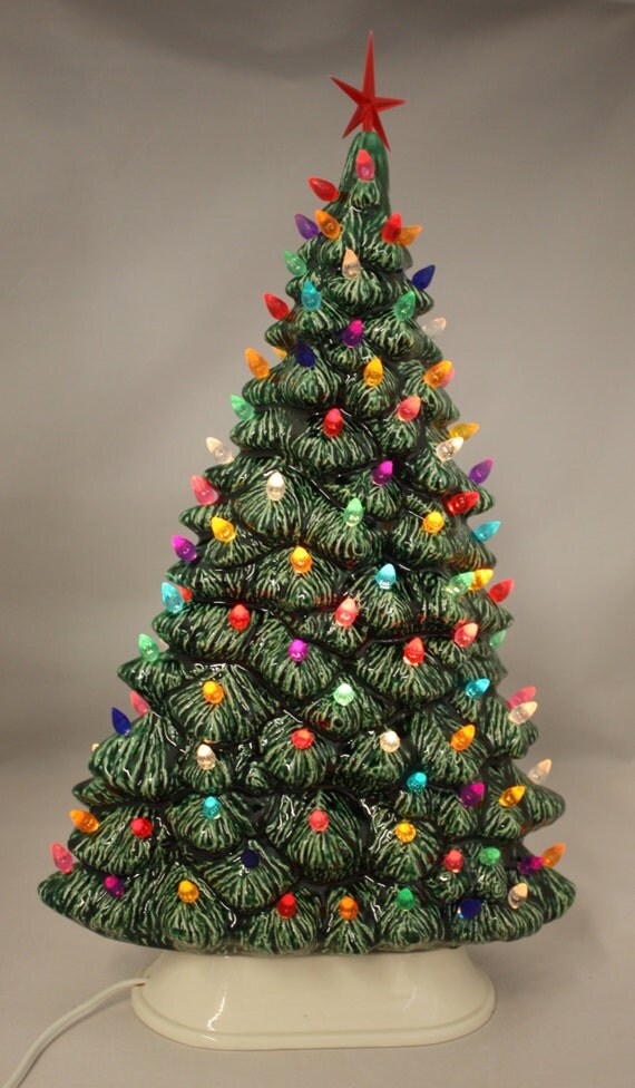 19 ceramic christmas tree window sill tree lighted by 19 ceramic christmas tree window sill tree lighted by