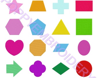 BASIC shape designs for embroidery machine / forme motifs pour broderie machine / INSTANT DOWNLOAD