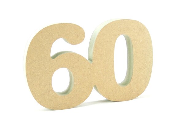 60th celebration wooden number free standing for DIY crafters