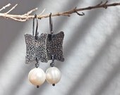 Hammered earrings Sterling silver Silver earrings Silver jewelry Pearl earrings Sterling earrings Metalwork earrings Modern earrings Rustic Hammered earrings Sterling silver Silver earrings Silver jewelry Pearl earrings Sterling earrings Metalwork earrings Modern earrings Rustic