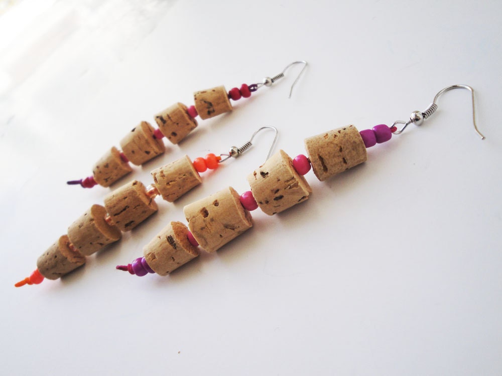 Cork Earrings Eco Friendly Jewelry Lightweight by