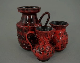 Vintage set of 3 vases / Fratelli Fanciullacci | Italy | 70s