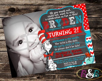 Cat in the Hat Invitation. Dr. Seuss Invitation. Cat in the Hat Party. Cat in the Hat. Dr. Seuss Party. Dr. Suess