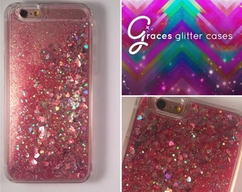 Blue Liquid Heart moving glitter iPhone 6 6 by GracesGlitterCases