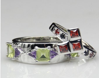 set of two joker and harley quinn villians gotham city engagement wedding promise ring batman puddin comic book dc suicide squad cosplay - Harley Wedding Rings set of two joker and harley quinn villians gotham city engagement wedding promise ring batman puddin comic book dc suicide squad cosplay - Harley Wedding Rings