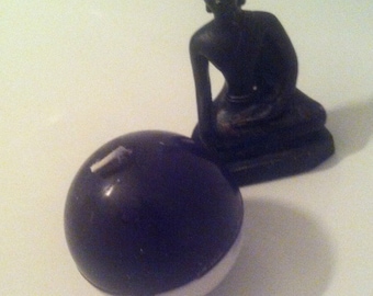 black and white craft candle // ball // circle // soy candle // colza // hand-made // France , decoration Halloween