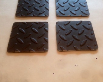 Industrial style steel coaster set of four