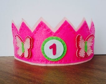 Felt Birthday Crown, Butterfly Crown, Felt Butterfly Crown