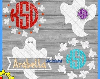 Ghost Elements Circle Frame Monogram Wreath SVG DXF cut file for Cricut Silhouette Scan N Cut Commercial Use