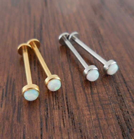 16G Pair 14mm16mm or 19mm CHEEK Piercing Stud Jewelry Gold