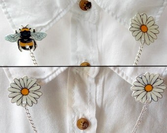 Bee and Daisy - Collar Clips - Sweater Clips