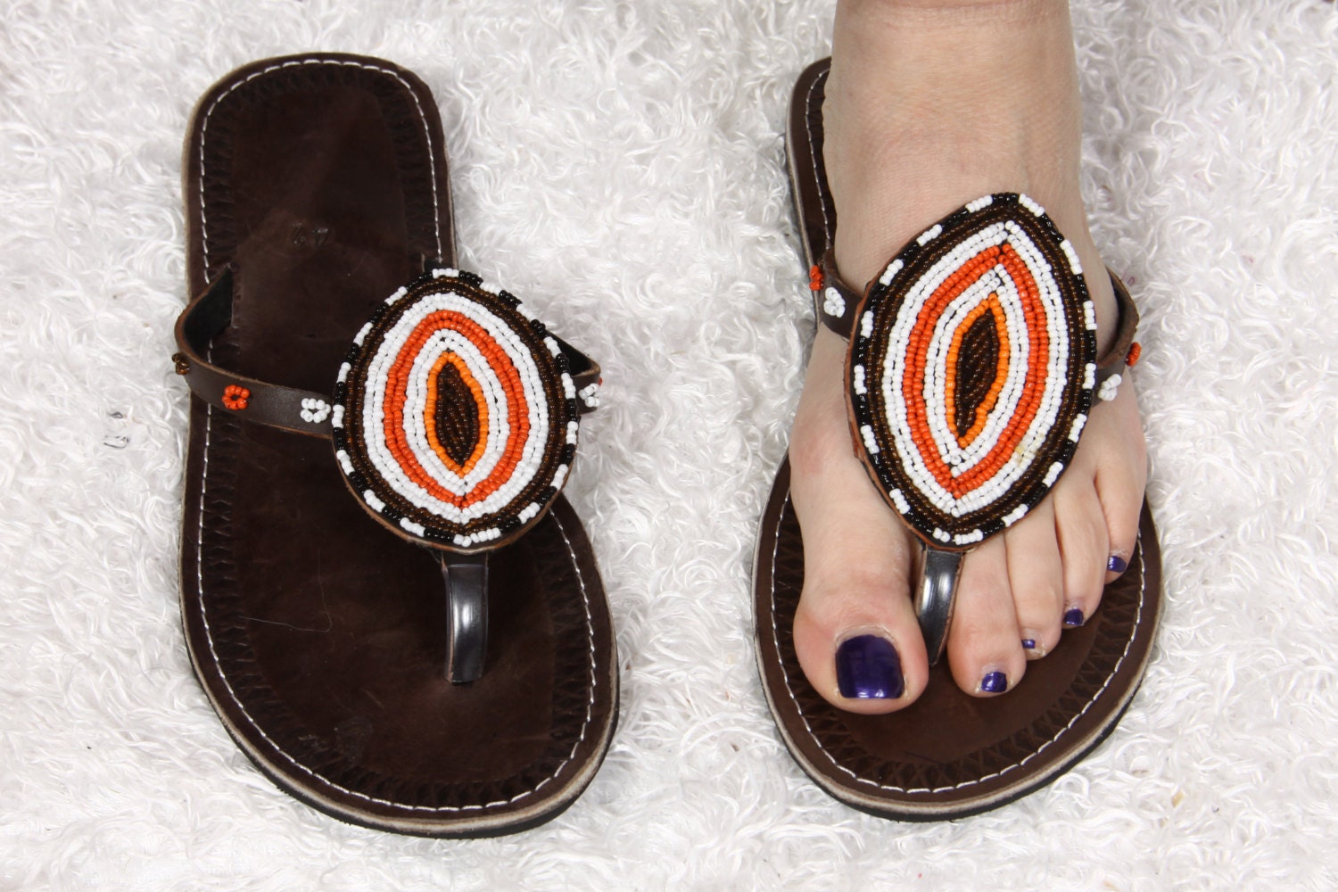 MADE in KENYA Beaded Sandals Ladies Women US Size