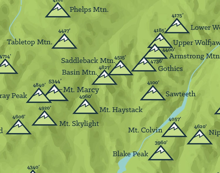 Adirondack High Peaks Trail Map