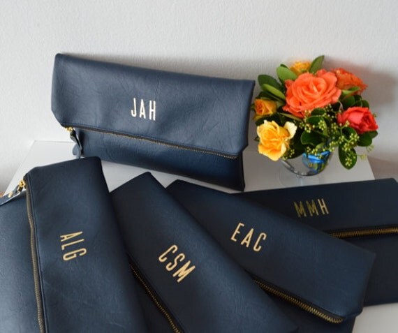 Set of 5 Monogrammed Clutches