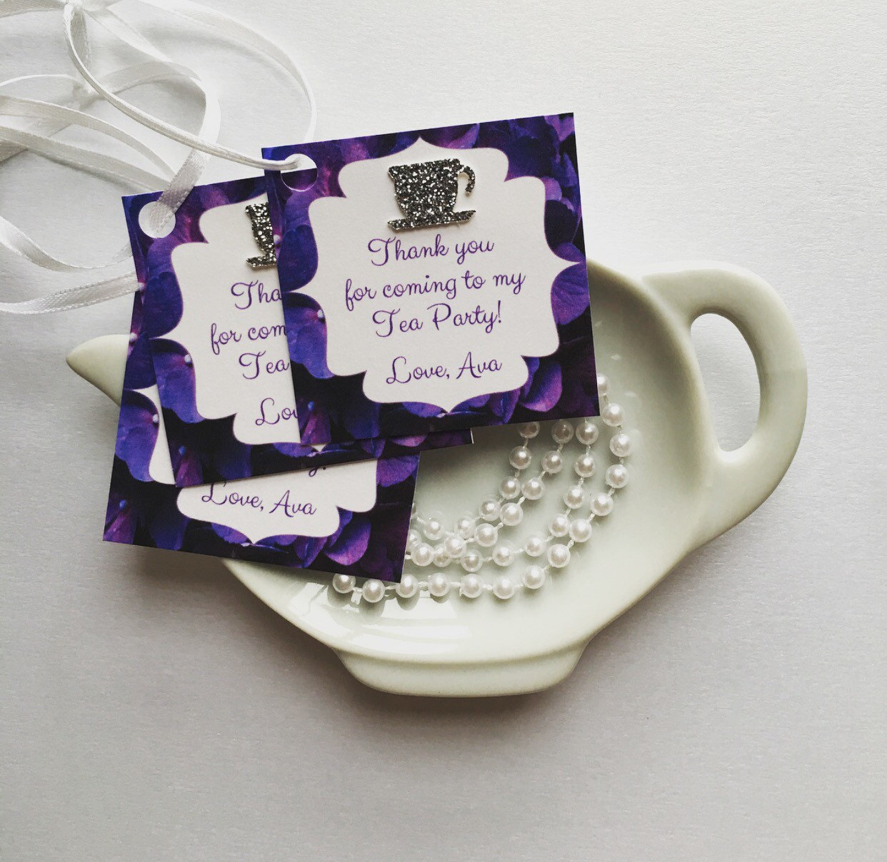 12 Tea Party Thank you/Favor Tags for any occasion